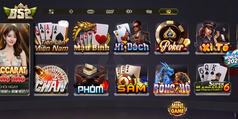 Các tựa game bài B52 hay nhất 2026 dành cho game thủ