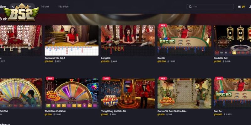 Cách vào sảnh live casino B52 đơn giản