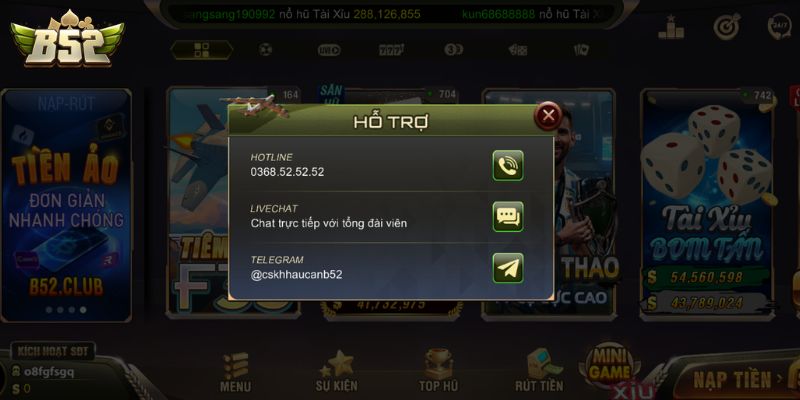 Dịch vụ liên hệ B52 Club có vai trò quan trọng
