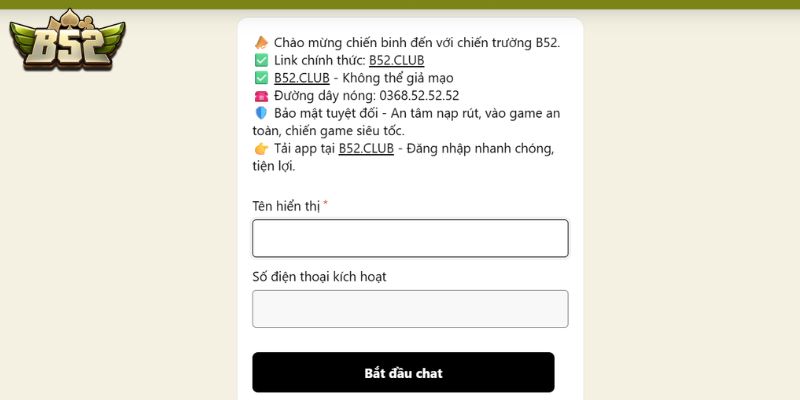 Lưu ý khi liên hệ cổng game B52 Club