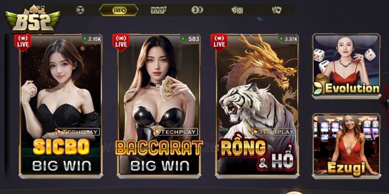 Những điểm nổi bật khiến game thủ ưa chuộng Live Casino B52