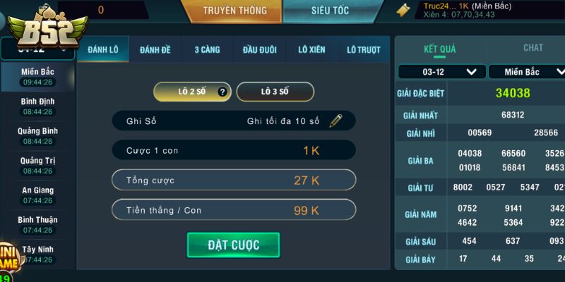 Những hình thức cược có trong lô đề B52